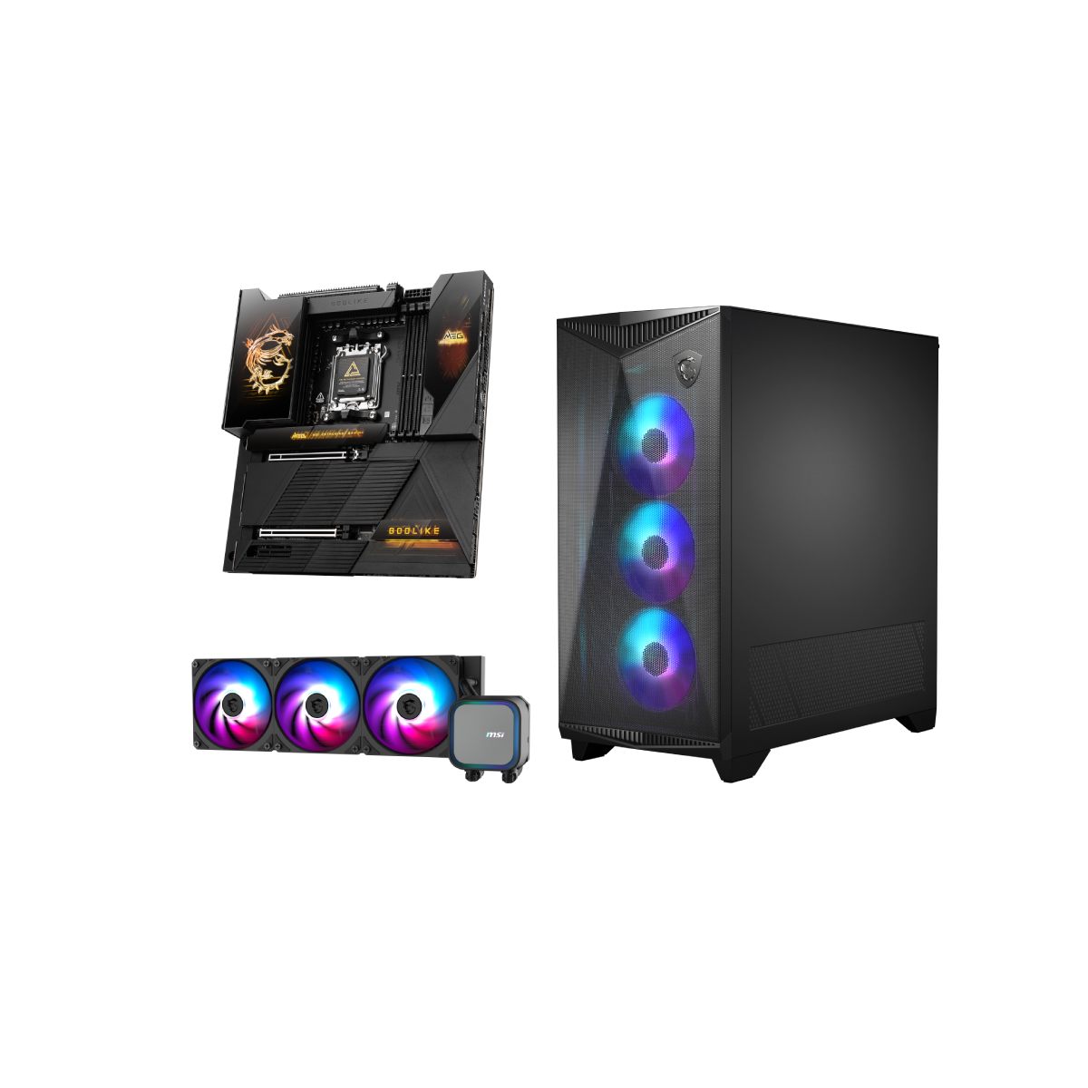 Podstawowy zestaw komponentów - Płyta główna + Obudowy + Chłodzenie wodne