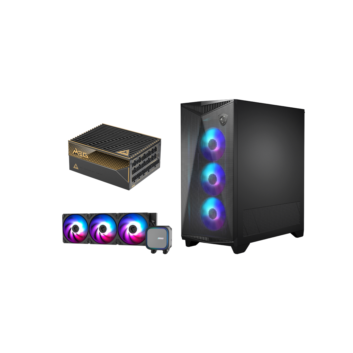 Podstawowy zestaw komponentów - Chłodzenie wodne + Obudowy + Zasilacze