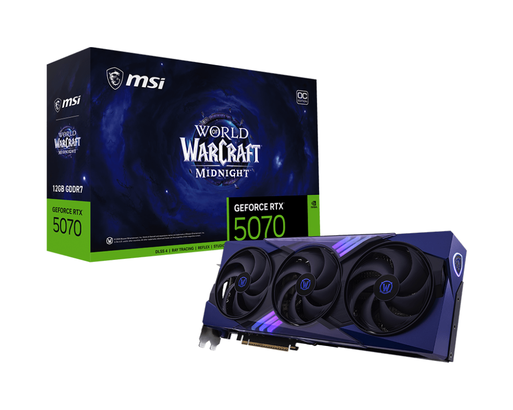 GeForce RTX 5070 12G World of Warcraft MIDNIGHT VOID EDITION OC | Karty Graficzne