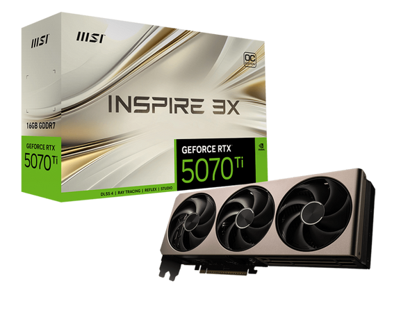 【新品】MSI GeForce RTX 5070 Ti INSPIRE 3X GeForce RTX 5070 Ti 16G INSPIRE 3X OC | Karty graficzne