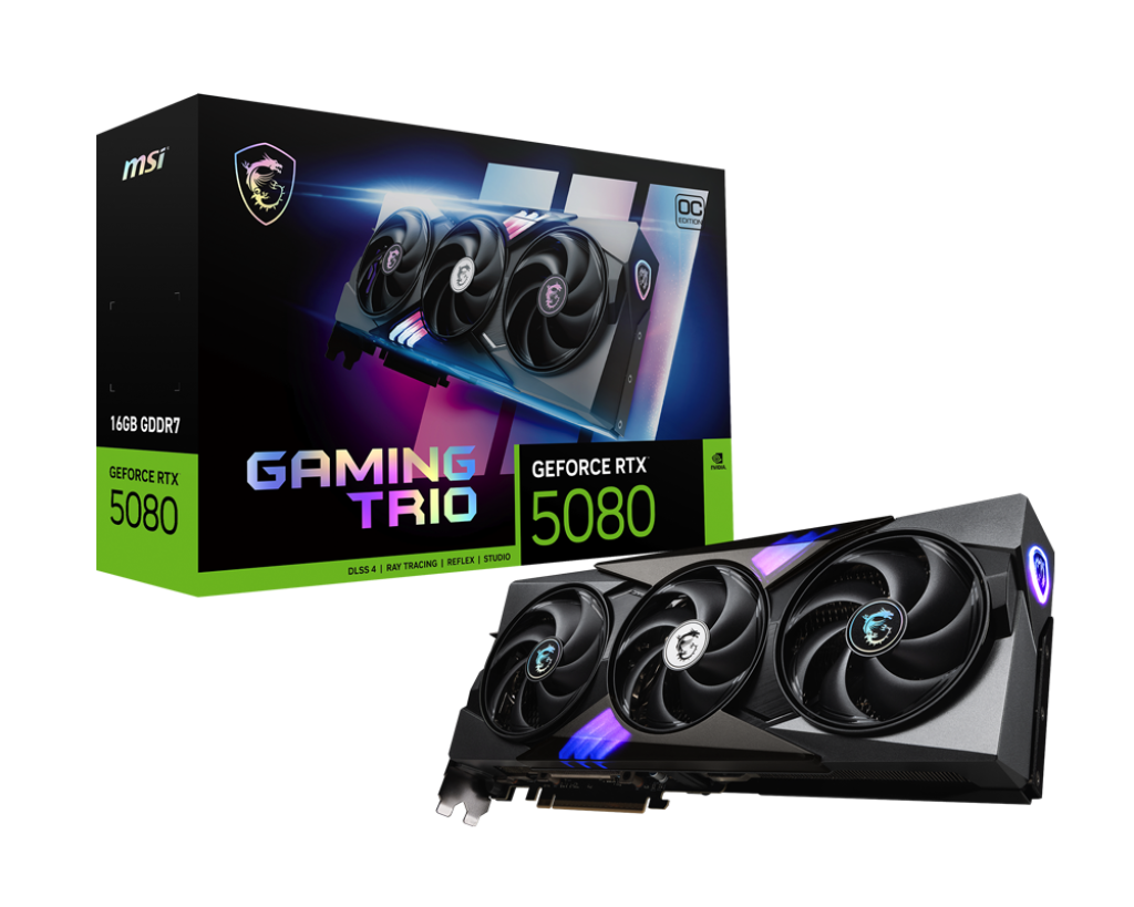 【新品】GeForce RTX 5080 Gaming Trio OC 16GB GeForce RTX 5080 16G GAMING TRIO OC | Karty graficzne