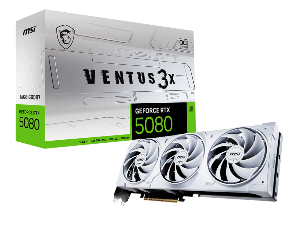新品 MSI GeForce RTX 5080 16G VENTUS 3X OC GeForce RTX 5080 16G VENTUS 3X OC WHITE | Karty graficzne