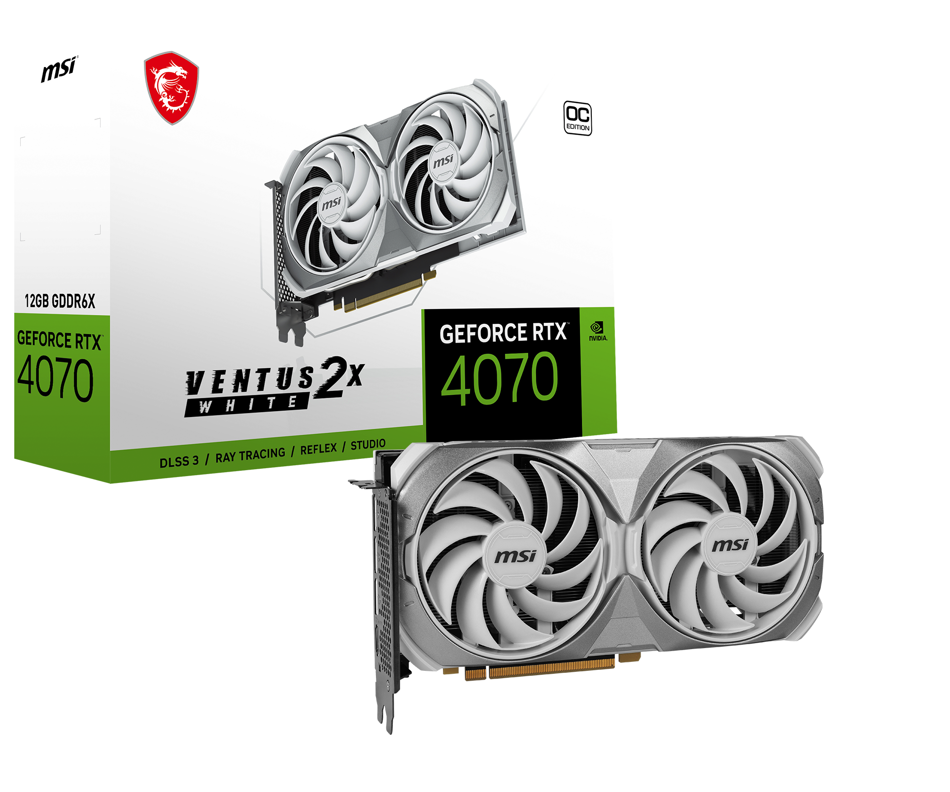 超人気ブティック VENTUS 4070 RTX GeForce 2X MSI online Sklep – OC 12G WHITE グラフィックボード・グラボ・ビデオカード