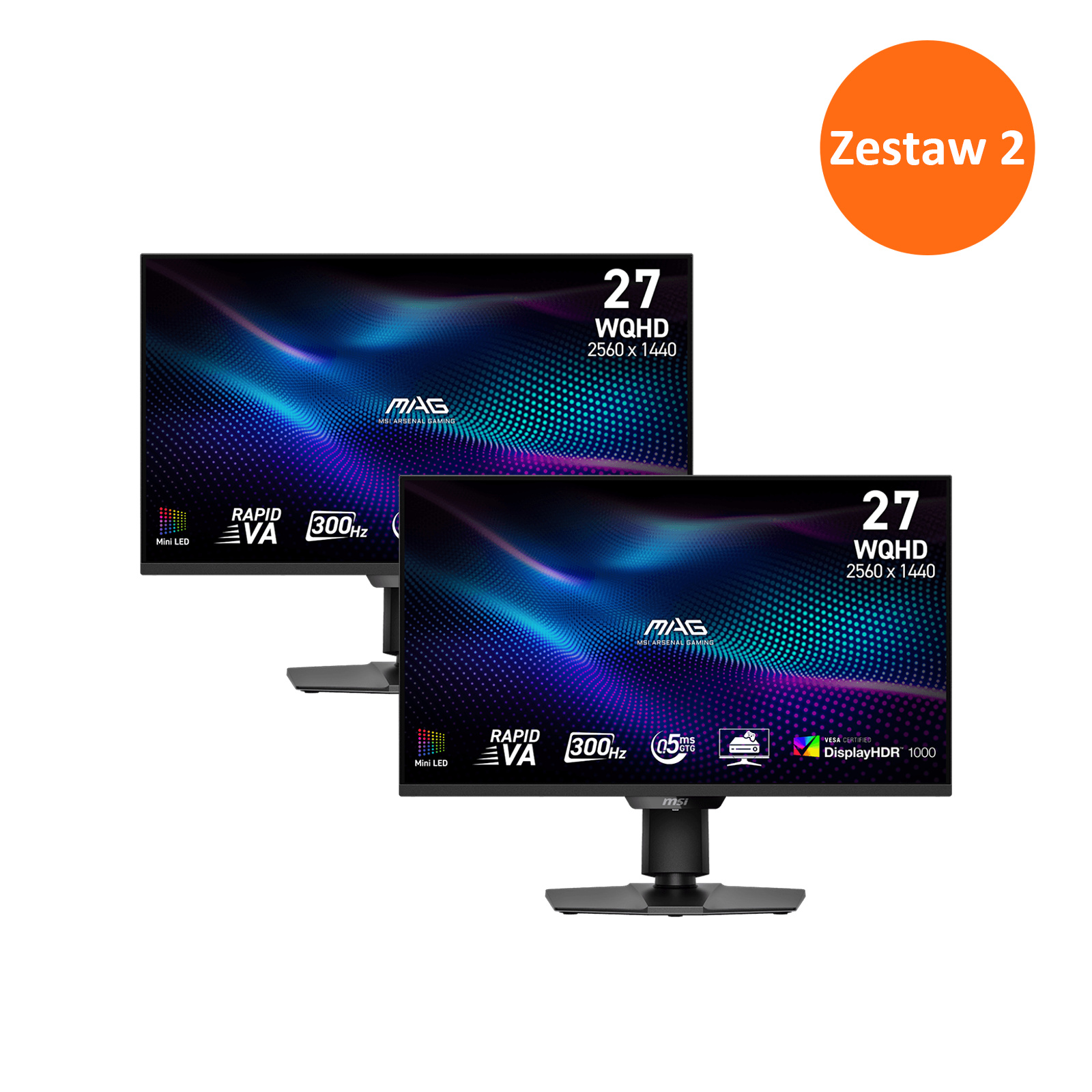 Zestaw 2 - MAG 274QPF X30MV | MSI Monitory Gamingowe