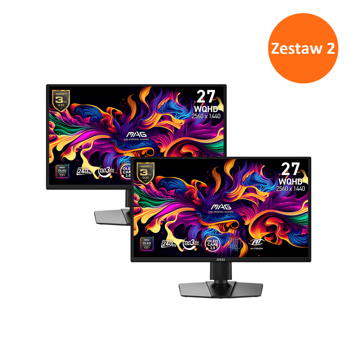Zestaw 2 - MAG 272QP QD-OLED X24 | MSI Monitory Gamingowe