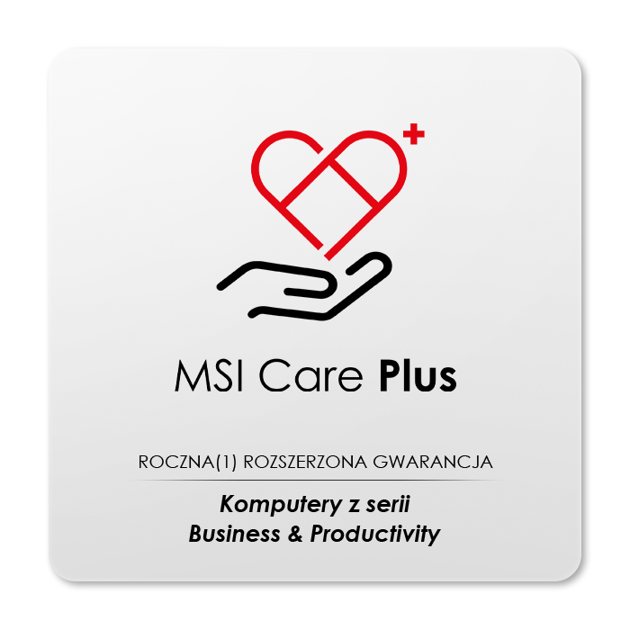 Jeden (1) Rok Rozszerzona Gwarancja na Komputery Biznesowe | MSI Care