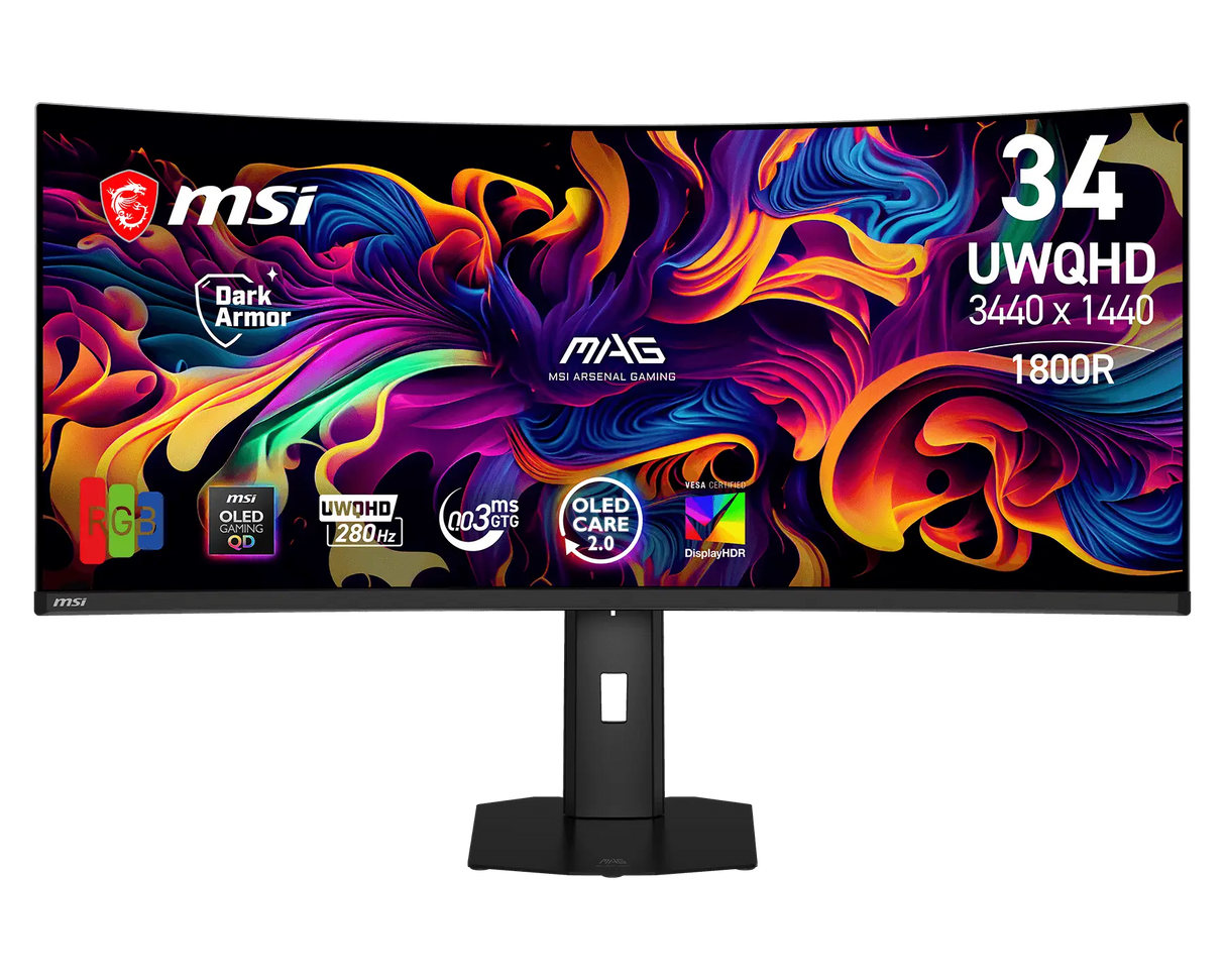 MSI MAG 341CQP QD-OLED X28 | 34 cale | UWQHD | 280 Hz | QD-OLED | MSI Monitory Gamingowe